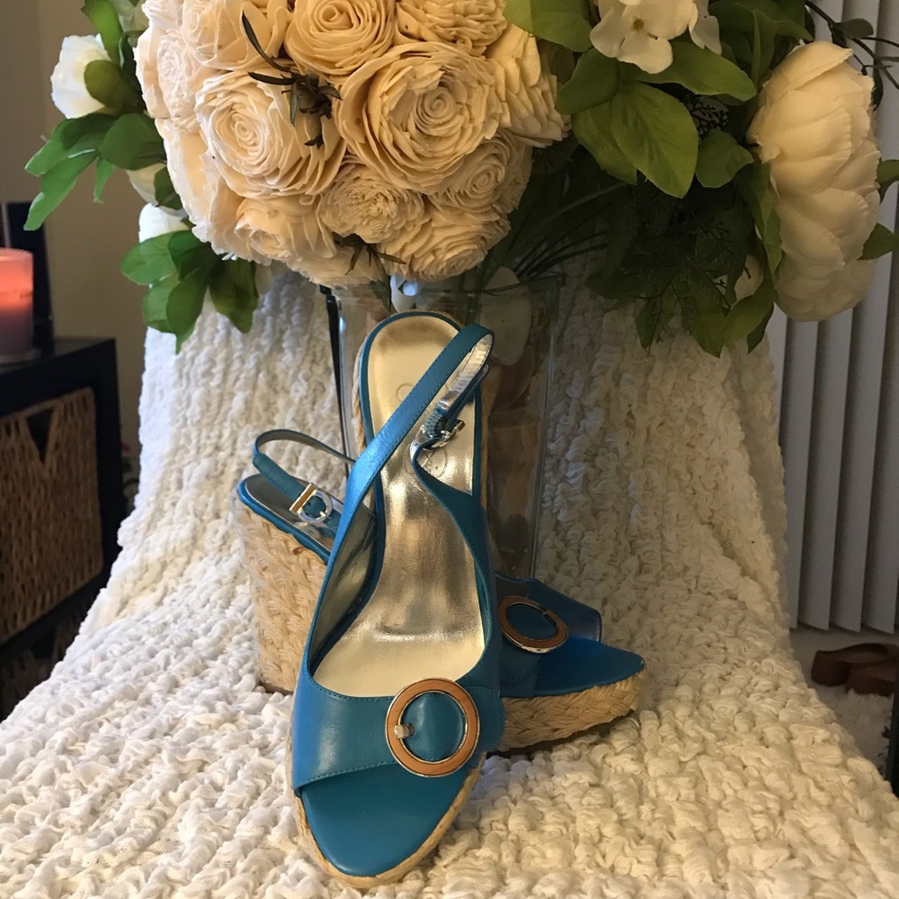 Jessica Simpson Neon Blue Espadrilles sz 7